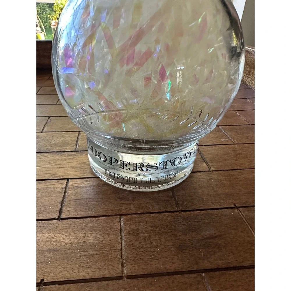 Cooperstown‎ Distillery Baseball  Empty Decanter Home Plate Base EUC